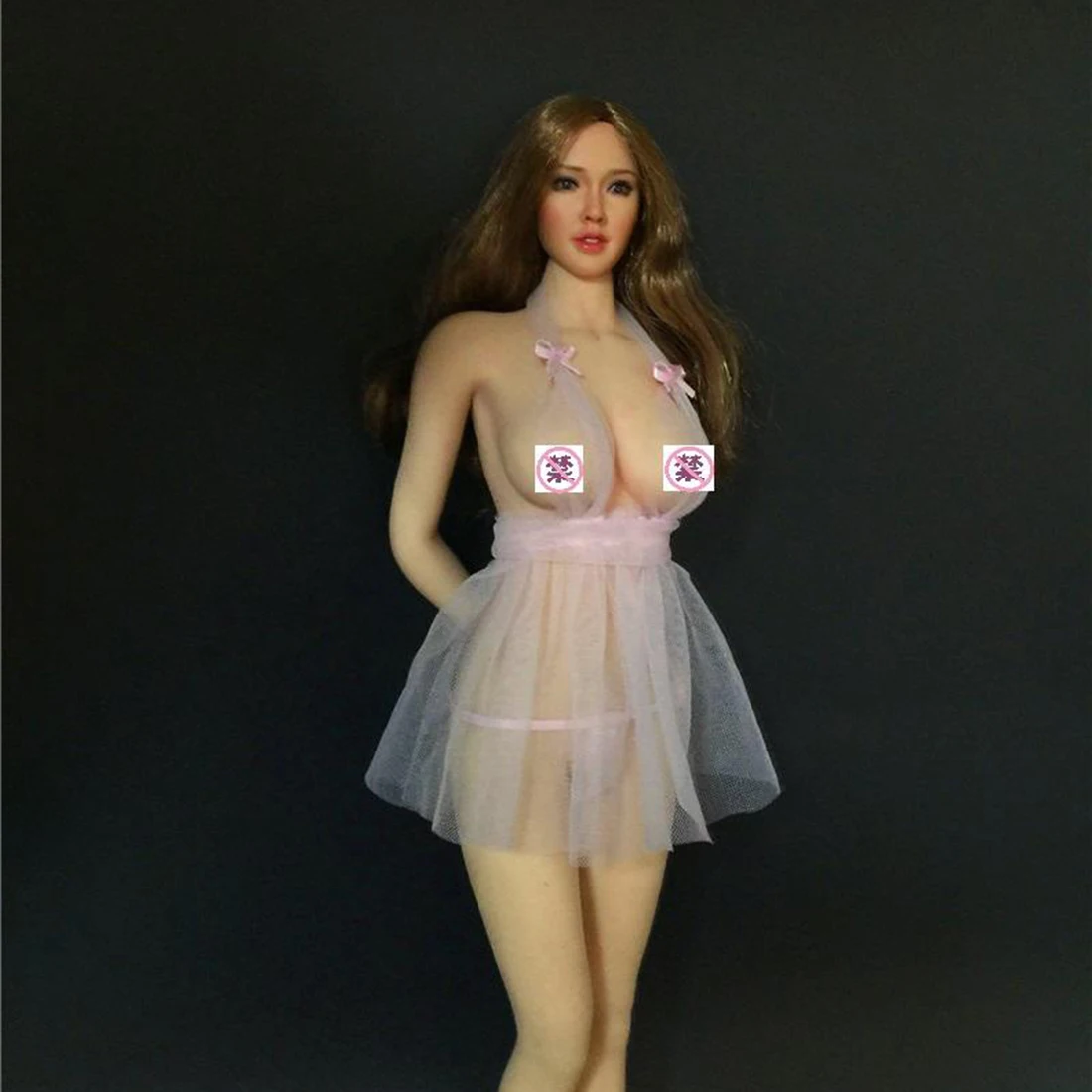 

1:6 Scale Female Figure Clothes Parts 12-Inch Female Soldier Tulle Dress Pajamas Underwear Set Model Toy Accessory - Transparent