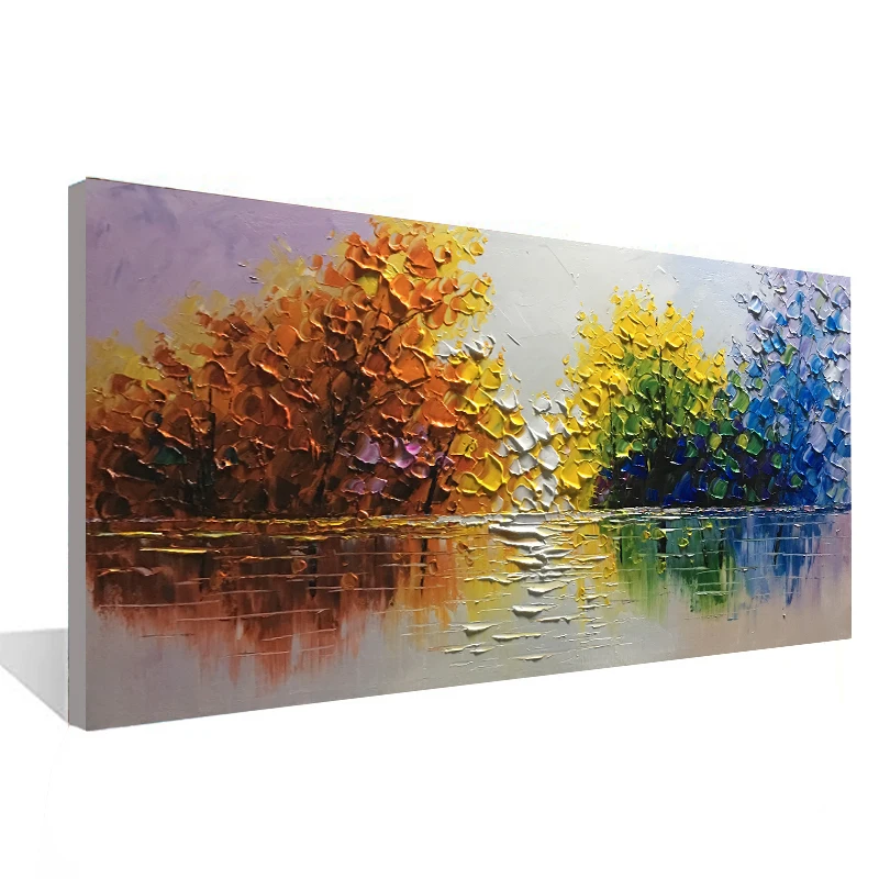 

Palette Knife Modern Abstract Landscape 3D Oil Painting Living Room Dining Room Wall Art Hand-painted Oil Painting