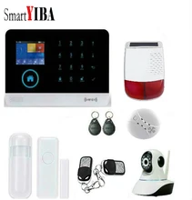 SmartYIBA WIFI APP Control Security Camera Alarm Kit+Outdoor Solar Powered Siren+PIR Motion Sensor+Smoke/Fire Alarm Kits