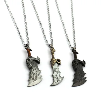 

God Of War 60cm Necklace KRATOS Weapon Blades of Chaos Metal Cool Pendant Link Chain Men Necklaces Charm Gifts Game Jewelry