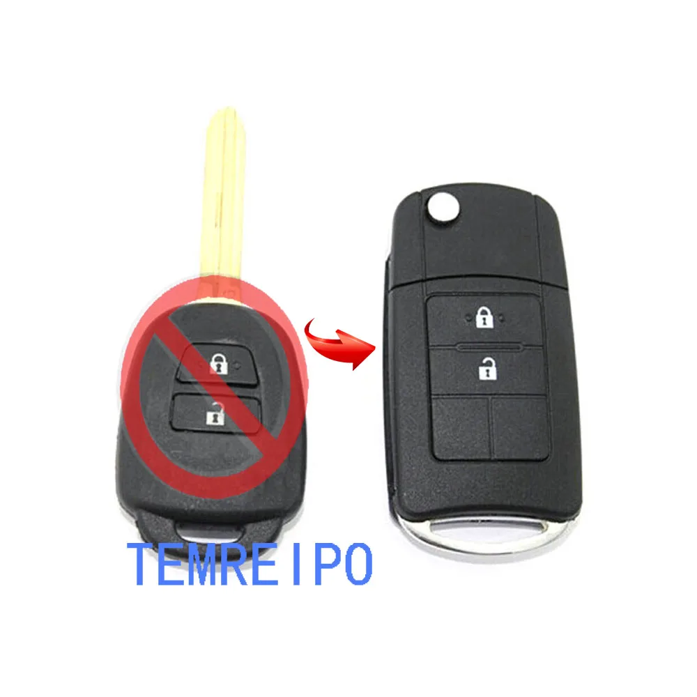 

Folding Flip Remote Key Shell Case For Toyota Corolla Camry Reiz New Vios RAV4 Crown 2 Buttons Key Fob Cover