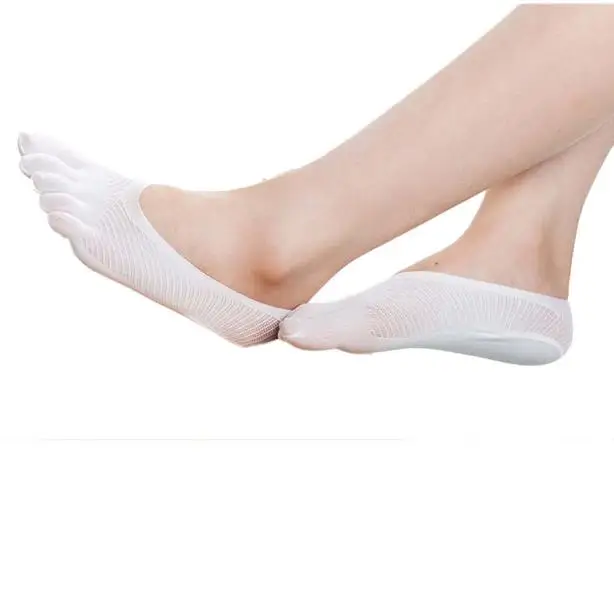 JAYCOSIN, новые летние женские носки, корейские милые носки, поступление, носки с пятью пальцами, тапочки, невидимость для одноцветных носков 9030710 - Цвет: Белый