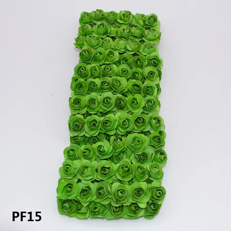 36/144pcs 1cm Cheap Artificial Paper Flowers for Wedding car fake Roses Decoration Candy box DIY Wreath Gift Scrapbooking Craft 