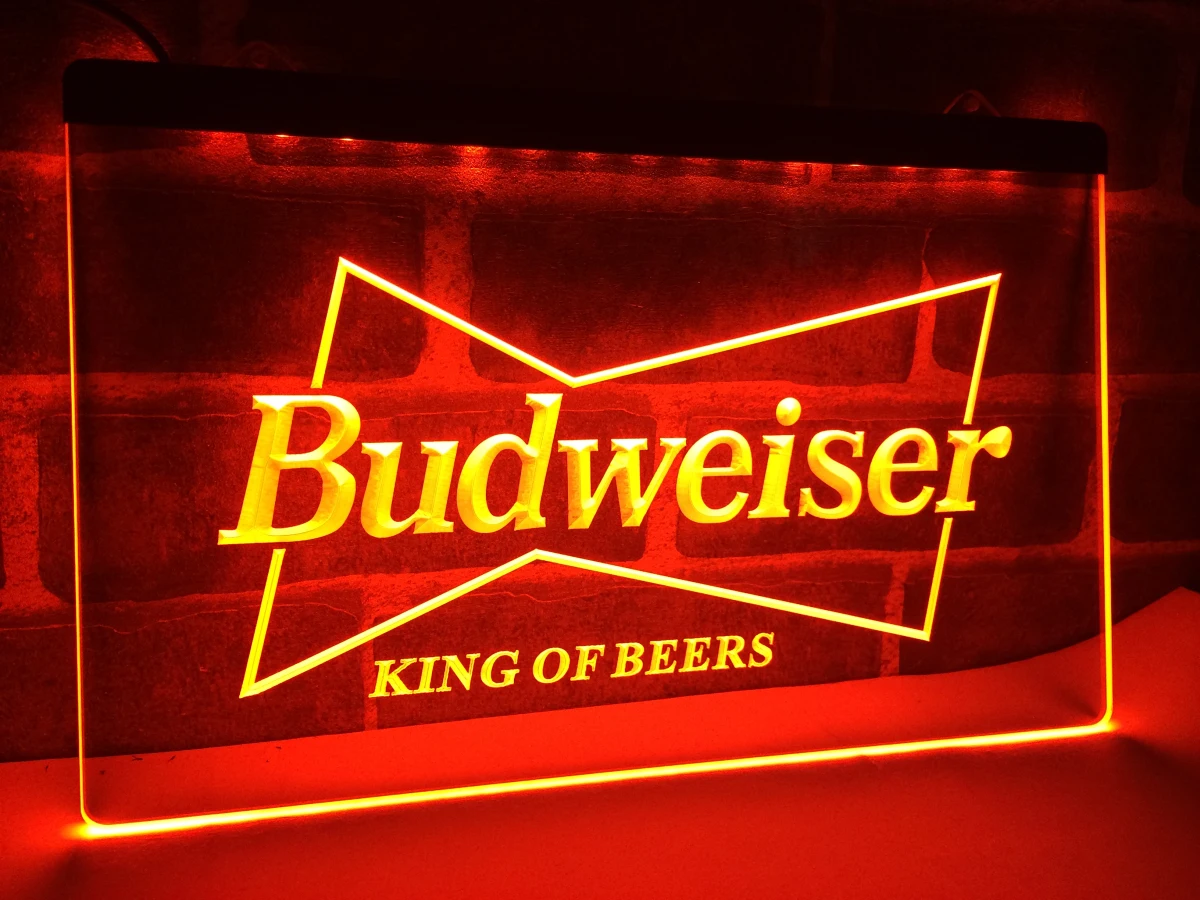 LE009-Budweiser King пивной бар Пивной клуб светодиодный неоновый свет Знак Домашний Декор ремесла