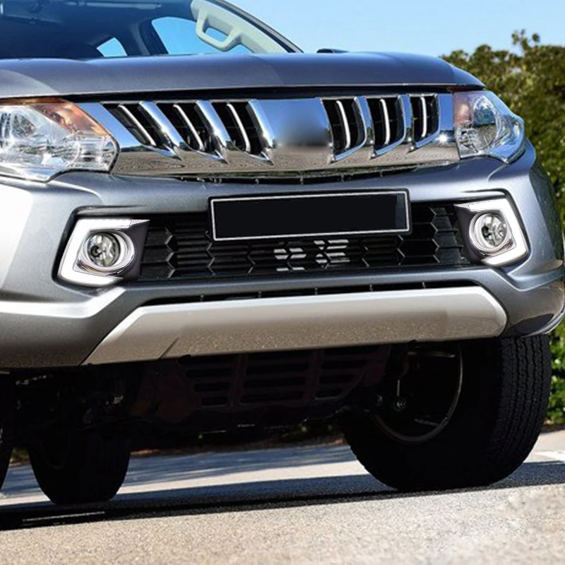 Hlxg 2 шт. дневные ходовые огни для Mitsubishi Triton 2015 2016 Функция затемнения реле 12 В