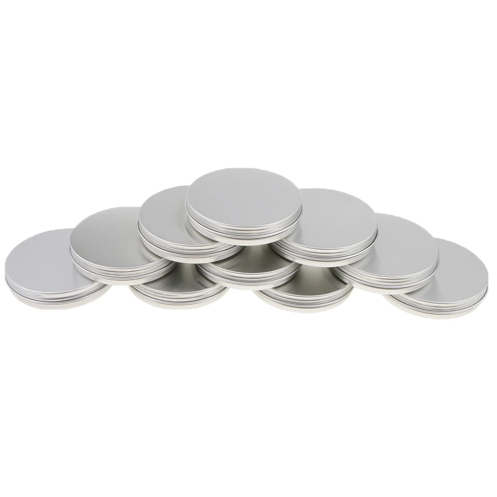 0.85 Oz, 1 Oz 20X Aluminium Tin Flat Silver Metal Tins Empty Slip Slide Round Tin Containers & Tight Sealed Twist Screwtop Cover