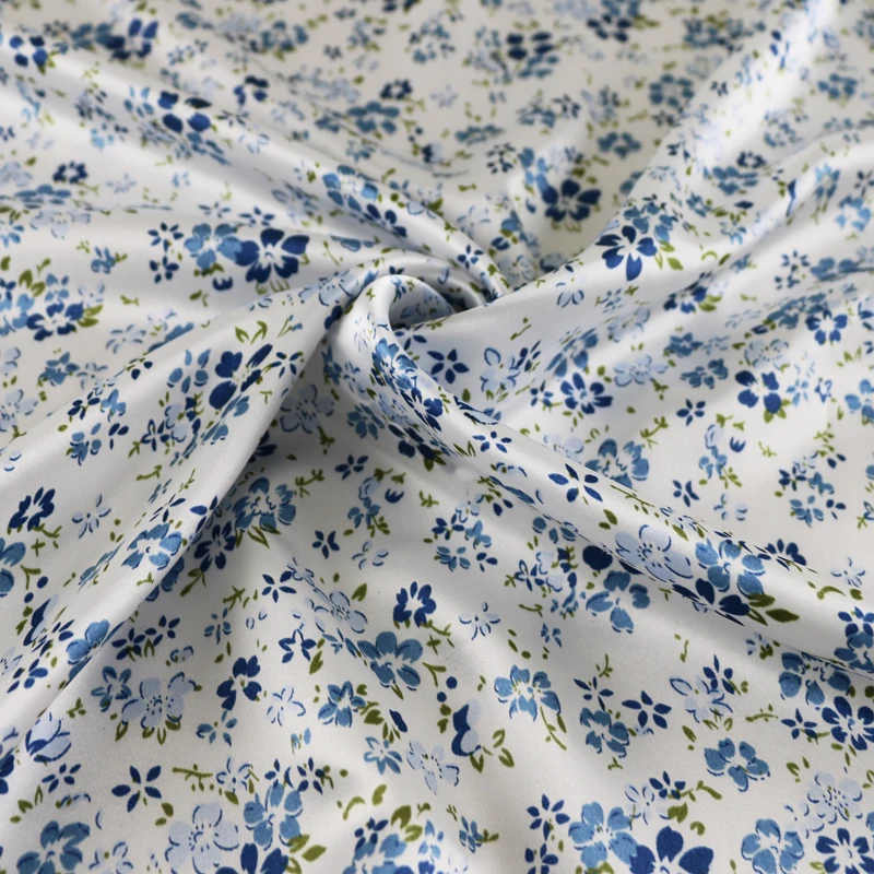 Тильда цветочный принт атласная ткань мягкий шарф Шармез материал