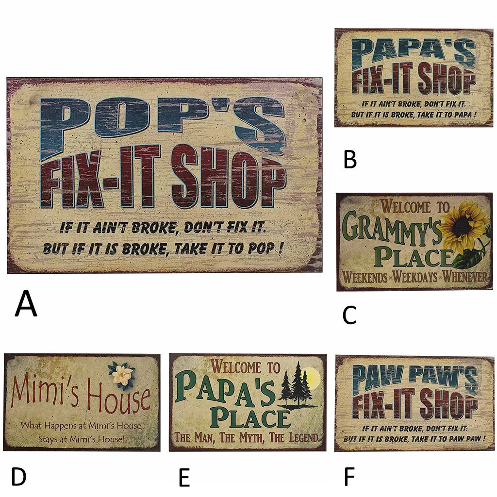 Cartel De Estilo Retro Sogan Signo De Pared De Hierro Forjado