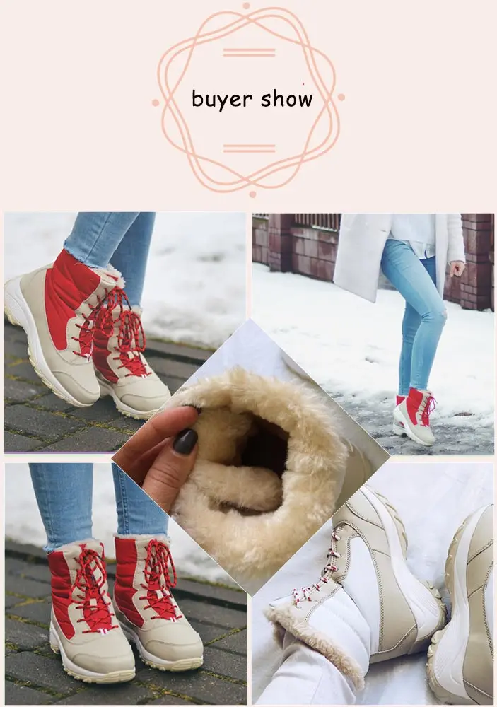 Зимние ботинки; женские ботильоны для женщин; теплая зимняя обувь на платформе с плюшевой стелькой; Botas; зимние кроссовки на шнуровке; Bota Feminina