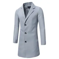 MRMT 2018 бренд Для мужчин новый длинным Стиль пальто для мужчин Молодежный Повседневное Однотонная одежда ветровка шерстяные верхняя одежда