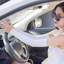 Горячая 2 пары Защита от солнца УФ рука охлаждающие рукава согревающие нарукавники с отверстиями для большого пальца для наружного велоспорта SMA66