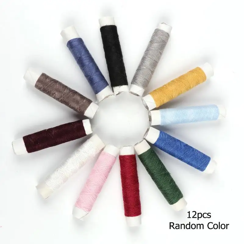 1 шт. 12 катышков разноцветная нить для шитья из полиэстера набор ниток прочные и прочные швейные нити для ручные приспособления случайный