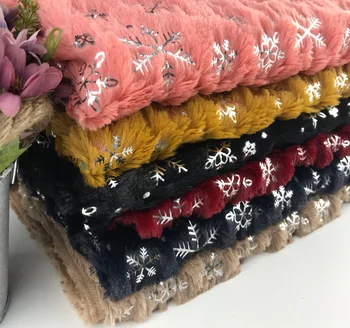 

PV velvet bronzed plush toy cloth rabbit fur snowflake clothing fabric-260gsm