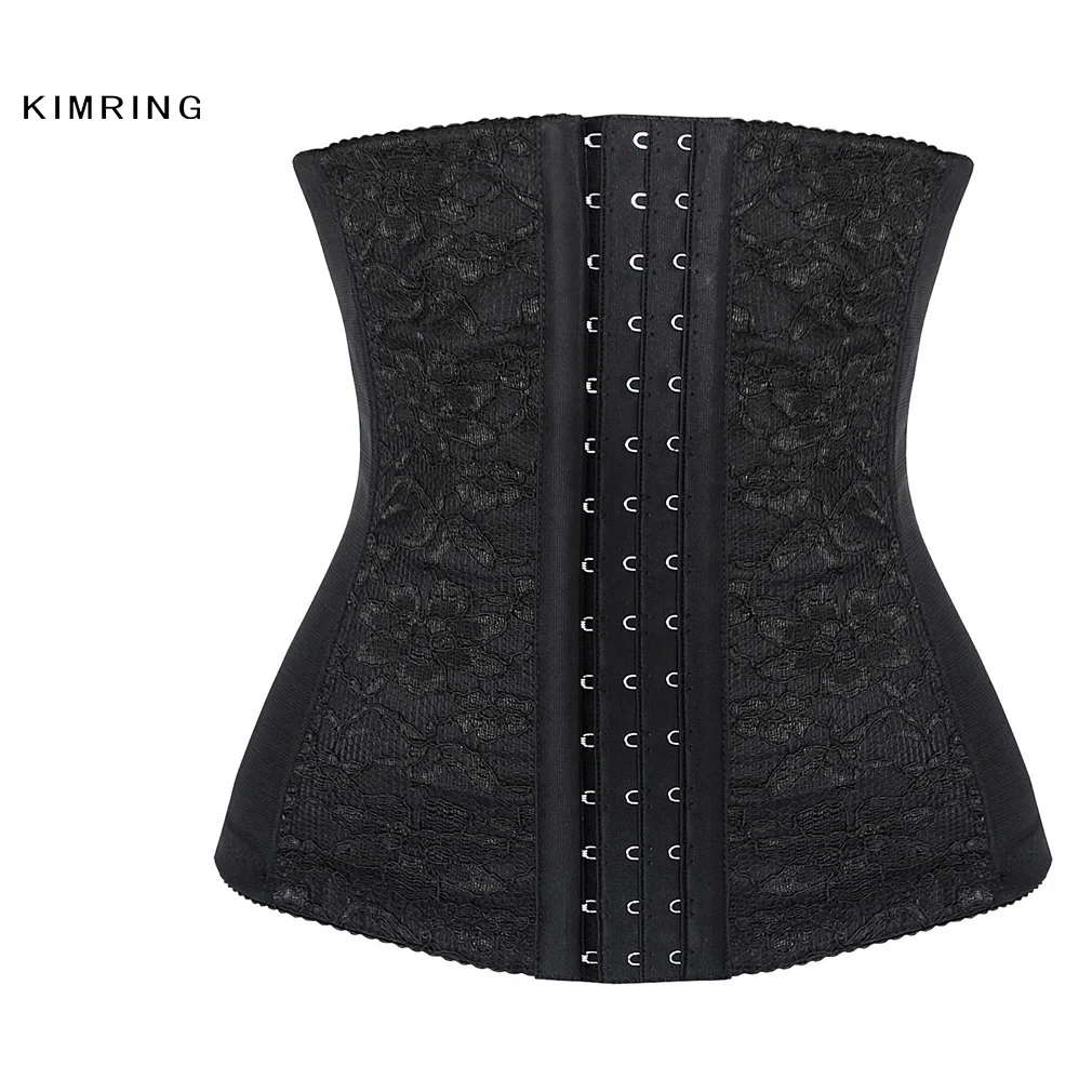 Kimring Fashion Slimming Lace Corset Plus Size Steel Boned Tummy Tight