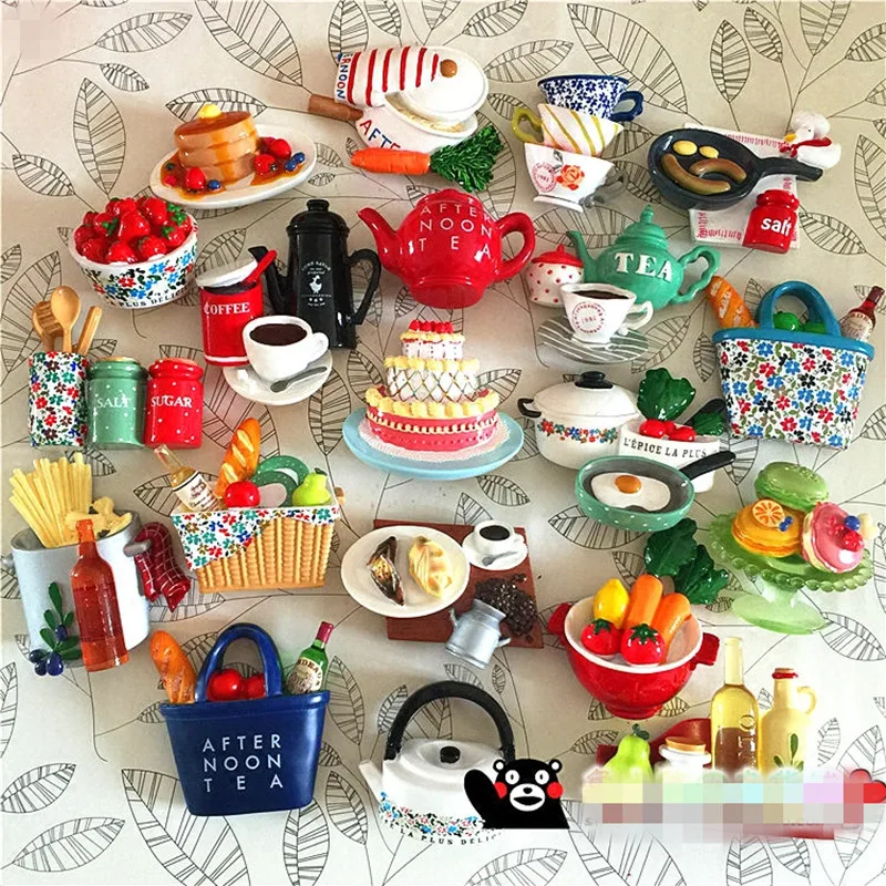 

Creative Afternoon Tea Cup Fridge Magnet Souvenir 3D Stickers Refrigerator Magnet Home Decor