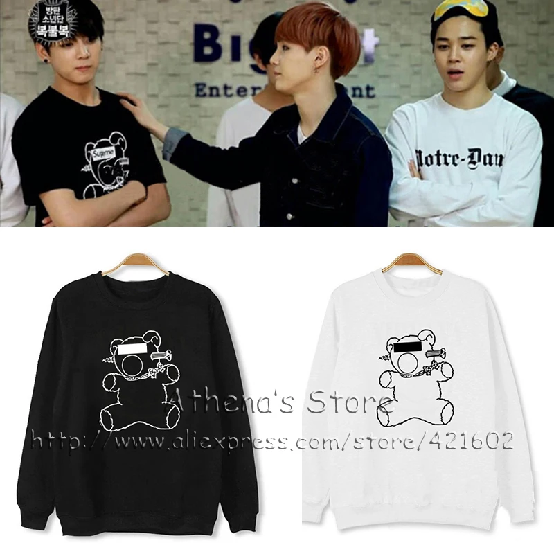 BTS BAD J-HOPE V Hoodies 2016 Bangtan Boys fashion trendy bear tee MEN  WOMEN kpop clothing street snap sweatshirt J HOPE RUN - AliExpress