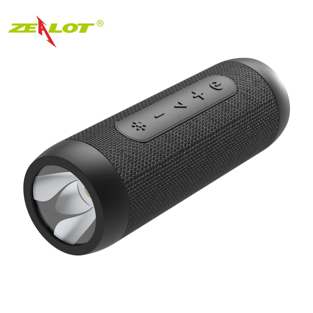 Zealot S22 портативный Bluetooth динамик открытый беспроводной динамик fm радио сабвуфер с фонариком+ банк питания, поддержка TF карты