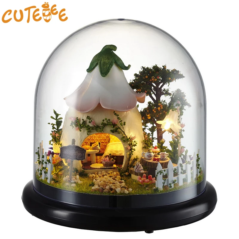 CUTEBEE Миниатюрный Кукольный Дом DIY кукольный домик с мебелью деревянный дом для детей подарок на день рождения Любовное настроение игрушки B015 - изображение