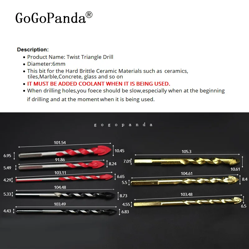 Free shipping 6mm 8mm 12mm Glass Drill Bits Hole Saws for Hard Brittle Ceramic Materials Round Handle