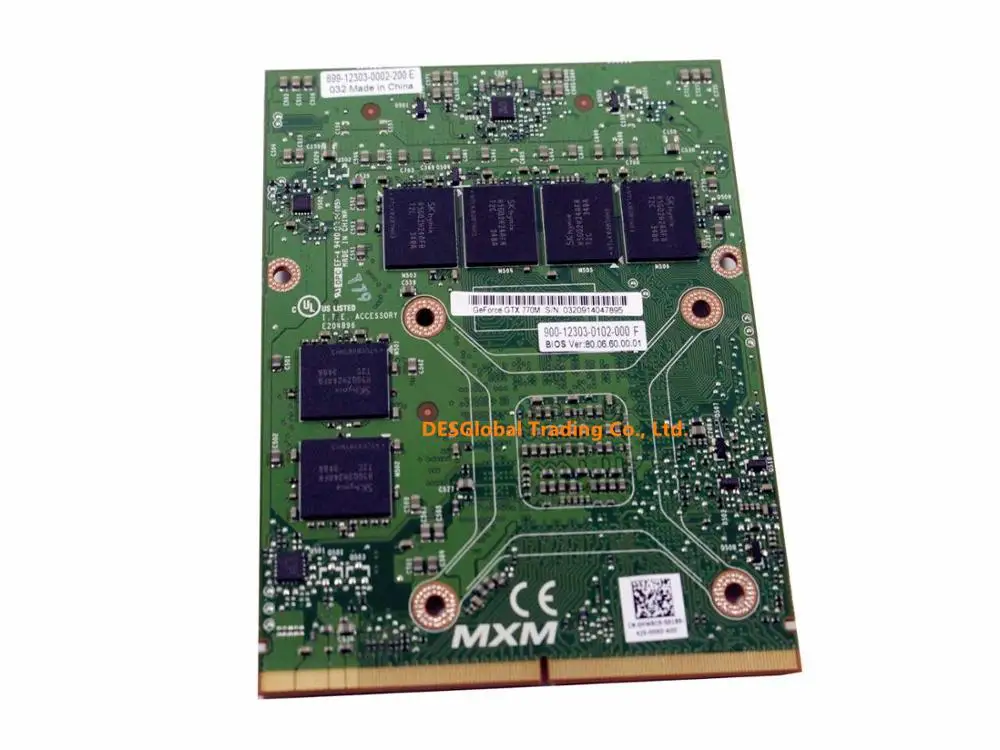 Greatest  Original GTX 770M GTX770M VGA Graphics Video Card N14E-GS-A1 3GB DDR5 for Laptop Dell Alienware M17