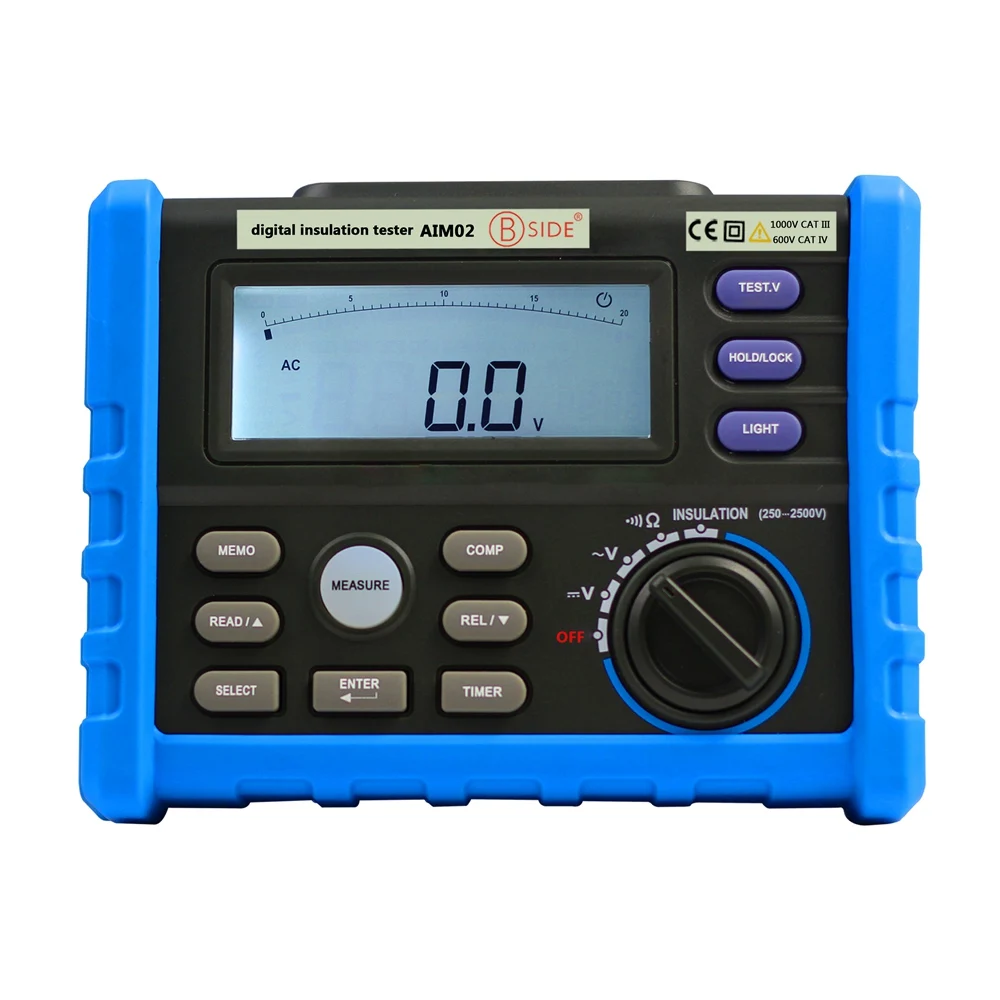 

Bside AIM02 Digital High Voltage Insulation Meter Megger Insulation Resistance Tester Multimeter