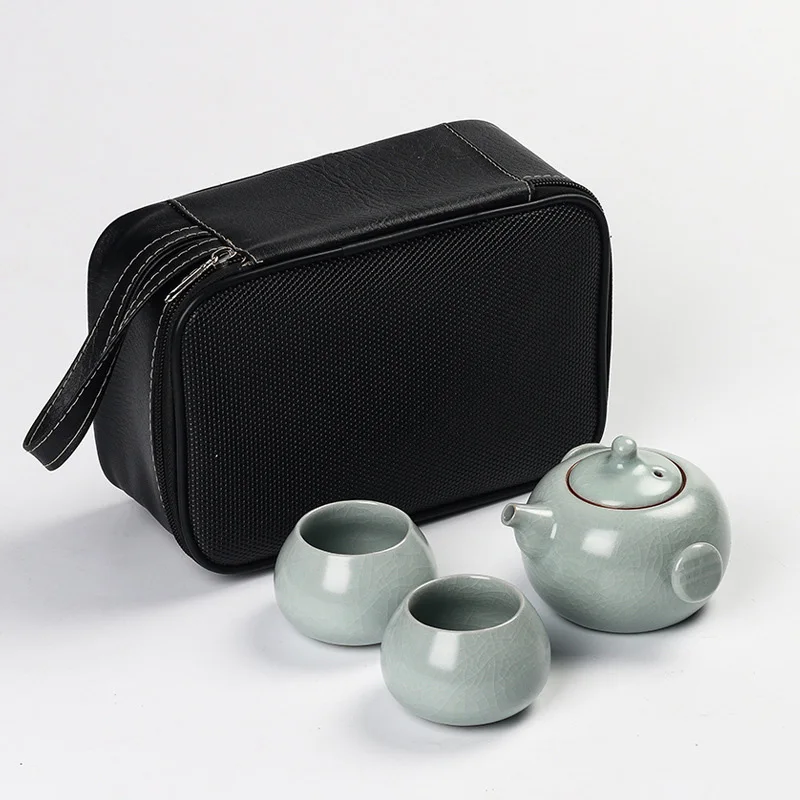 Creative car tea set 1pot 2cups, open kiln Tea pot Travel tea set can