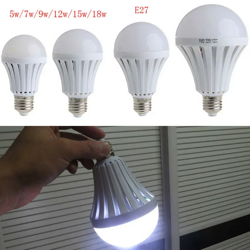 

Rechargeable E27 LED Emergency Light 5W/9W/12W/15/18W White LED Bulb Smart Led