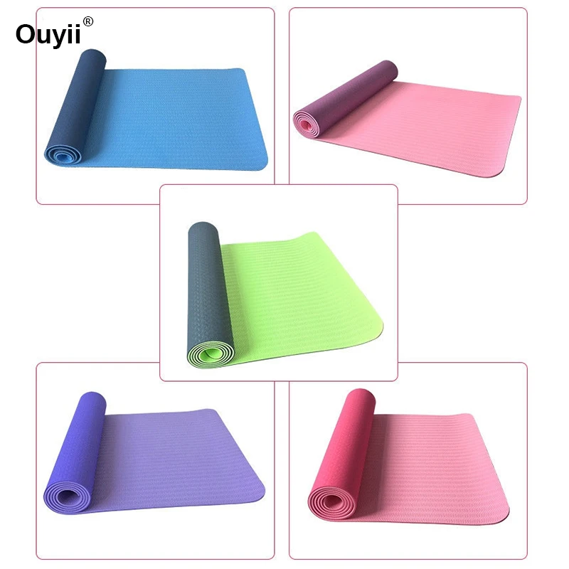 Yoga Mats Two-tone 183*61cm Exercises Gym Sport Pad For Gym Home Fitness Yoga Gymnastic Mat Professional Sport Balance Pad 6mm