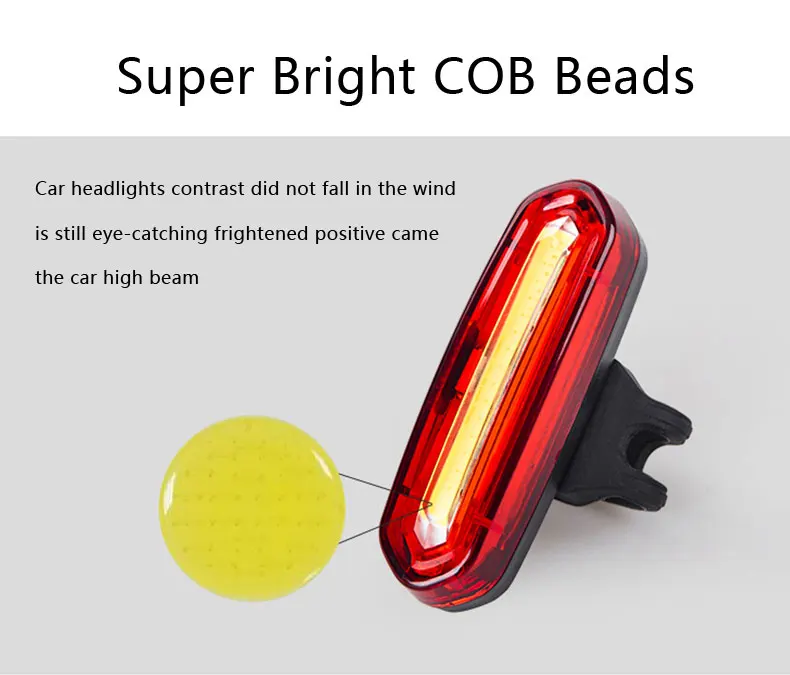 120 Lumens Bike Light LED Waterproof Bicycle Light USB Rechargeable MTB Road Bike Tail Light Night Warning Cycling Flashlight