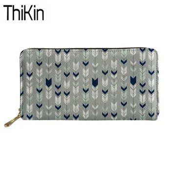 

Thikin Arrows Printing Fashion Wallets for Women Cluth Cash Phone Wallet Ladies Long PU Leather Purse Girls Cute Coin Pocket