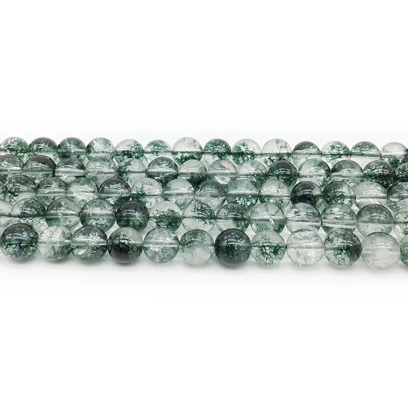 

1 Strand Natural Green Phantom Crystal Beads Luck Spacer Quartz Beads For Wealth And Fortune Fitting Women Men Jewelry Making