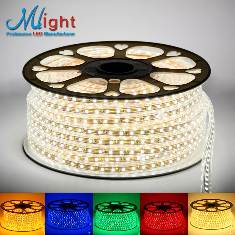 50 Meters 220v SMD5050 Flexible LED Strip Lights Waterproof IP65 Plaza