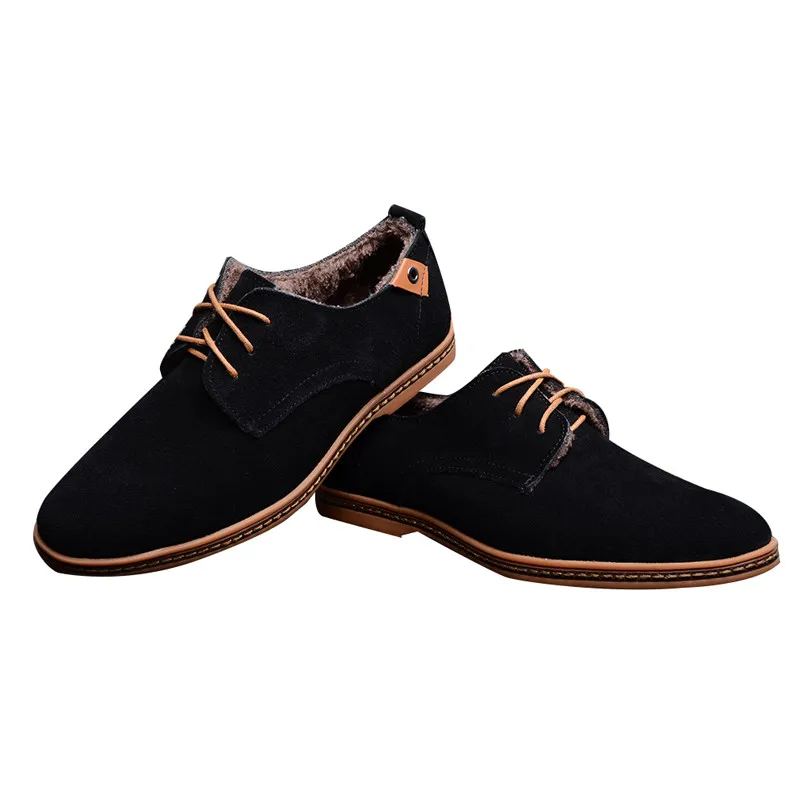 

2019 fashion men casual shoes new spring men flats lace up male suede men leather shoes zapatillas hombre plus size 40-48