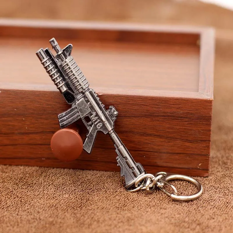 High Quality Novelty Weapon M16 Toy Gun Charms Keychain Trinket Male