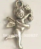 100 шт тибетские серебряные бусины милые Подвески ангелы A181