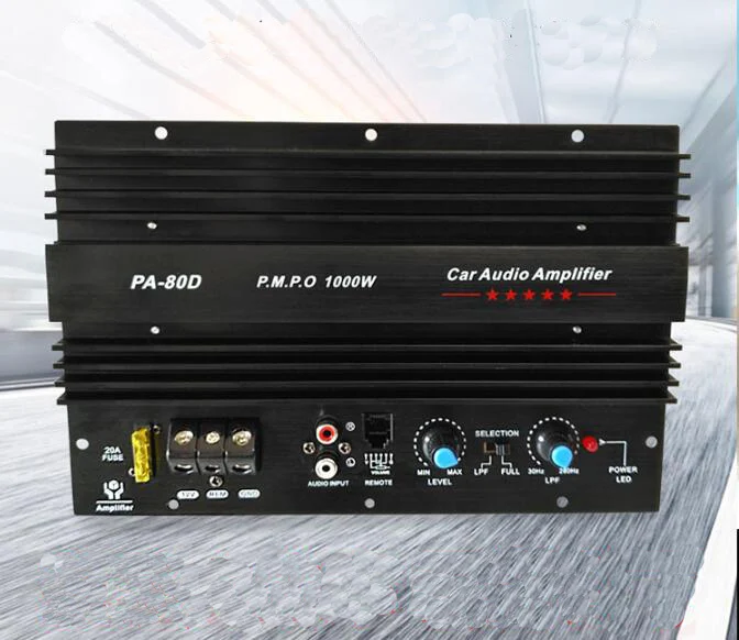 

PA-80D Car Audio Power Amplifier 12V mono 1000W Powerful Bass Board Subwoofers