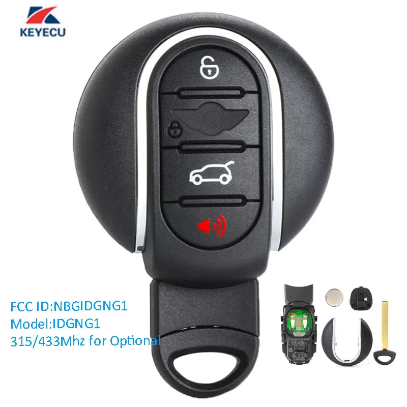 KEYECU Replacement OEM Smart Remote Key Fob 4 Button 315/434MHz Optional for BMW Mini Copper 2015-2018 Fcc # NBGIDGNG1 KEYECU Replacement OEM Smart Remote Key Fob 4 Button 315/434MHz Optional for BMW Mini Copper 2015-2018 Fcc # NBGIDGNG1
