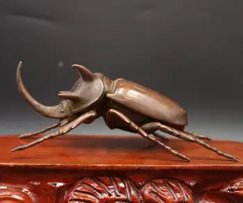 

Chinese red Copper Statue lifelike Animal Insect dung beetle Beatle Statue small box mini small statue Decoration Gift