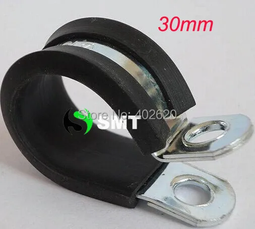 

free shipping 50pcs/lots 30mm hose Insulated Clamps P-Clamp Silicon, Fuel Pipe, plastic type hose clamp with steel clamp