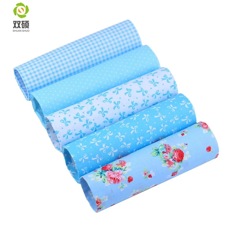 

Bule Series Twill Cotton Fabric Patchwork Tissue Cloth Of Handmade DIY Quilting Sewing Textile Material Half Meter