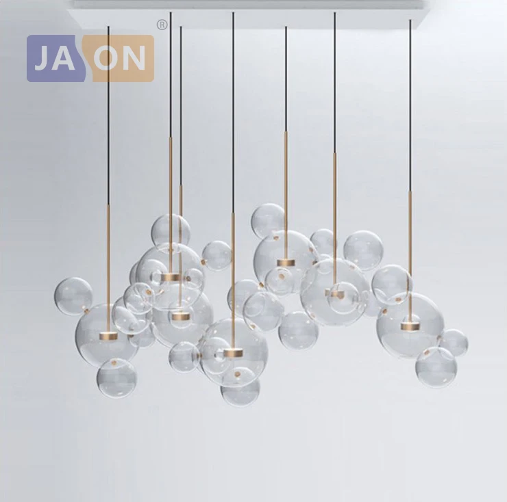 LED <b>Postmodern Nordic</b> Iron Glass Bubbles Designer LED Lamp ...