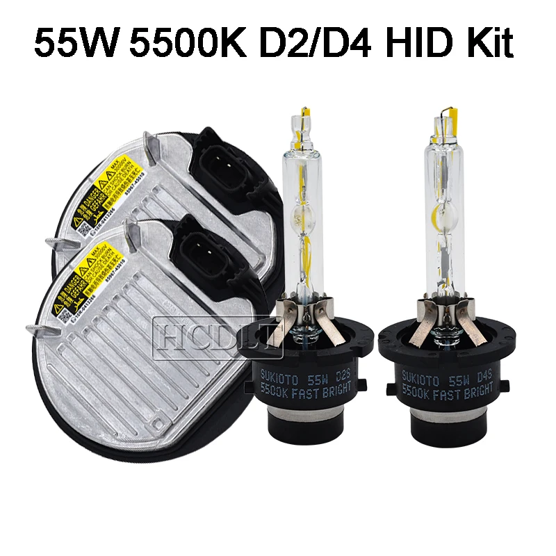 HCDLT Origianl OEM 55W D2S Xenon HID Headlight Bulb Kit Xenon D4S 5500K Car Headlamp Bulb 55W D2R D4R HID Ballast 85967-45010 (4)