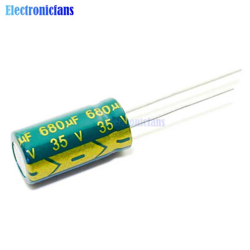 10 шт. высокочастотный алюминиевый электролитический конденсатор 35 в 100 мкФ 6*12 мм