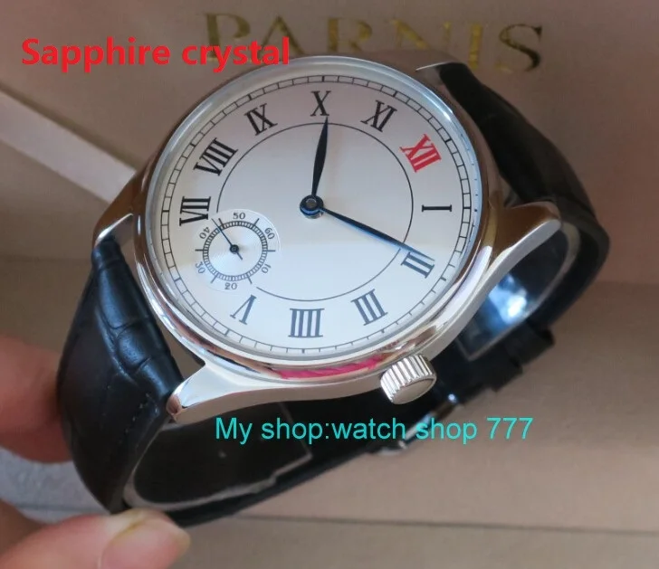 

Sapphire crystal 44 mm PARNIS White dial Asian 6498/3621 Mechanical Hand Wind men watches Mechanical watches wholesale 390rnm2