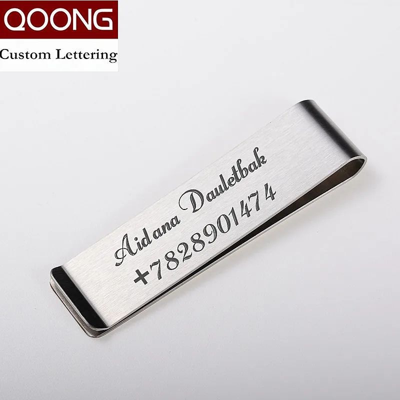 QOONG Stainless Steel Silver Slim Pocket Credit Card font b Money b font font b Clip