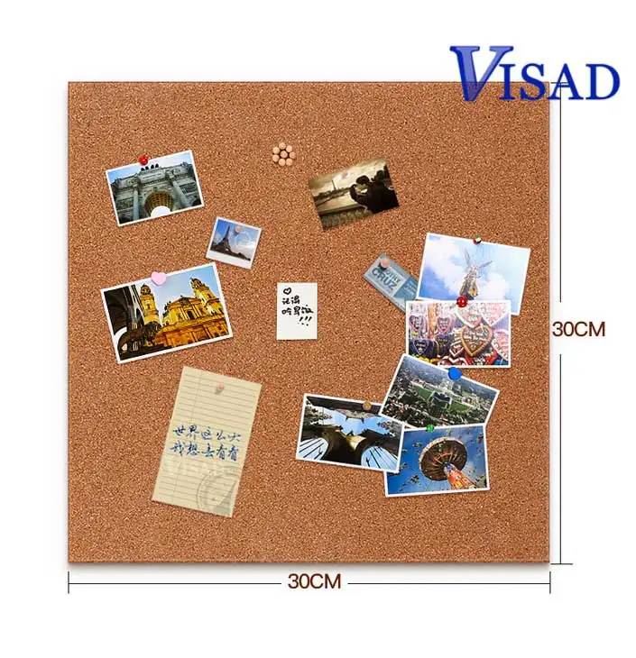 4 pcs/pack Cork Board brown Bulletin Board 4pcs Cork Message Nail Style notice board 30*30cm