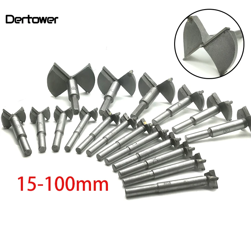  Forstner Wood Drill Bit Self Centering Hole Saw Cutter Woodworking Tools Set 15mm20mm25mm30mm35mm H