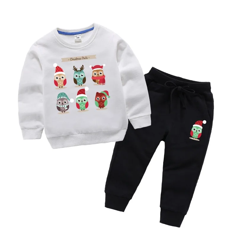 Детская одежда весенне-осенний спортивный костюм для малышей хлопковая футболка с длинными рукавами и надписью+ Брюки Одежда для мальчиков и девочек - Цвет: White-black
