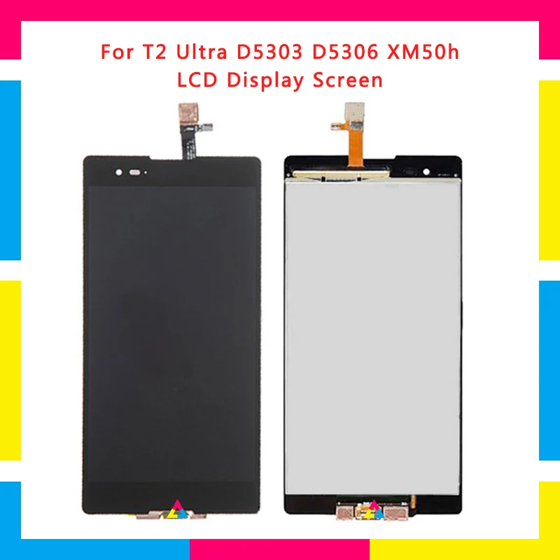 

LCD Display Screen With Touch Screen Digitizer Assembly For Sony T2 Ultra D5303 D5306 XM50H Replacement