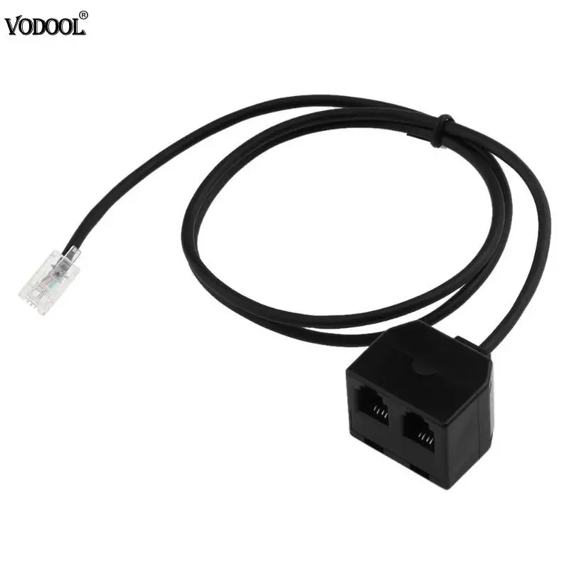 

RJ9 4P4C Male Plug to Dual Female Jack Ports Connector Telephone Adapter Extension Cable Wire Cord